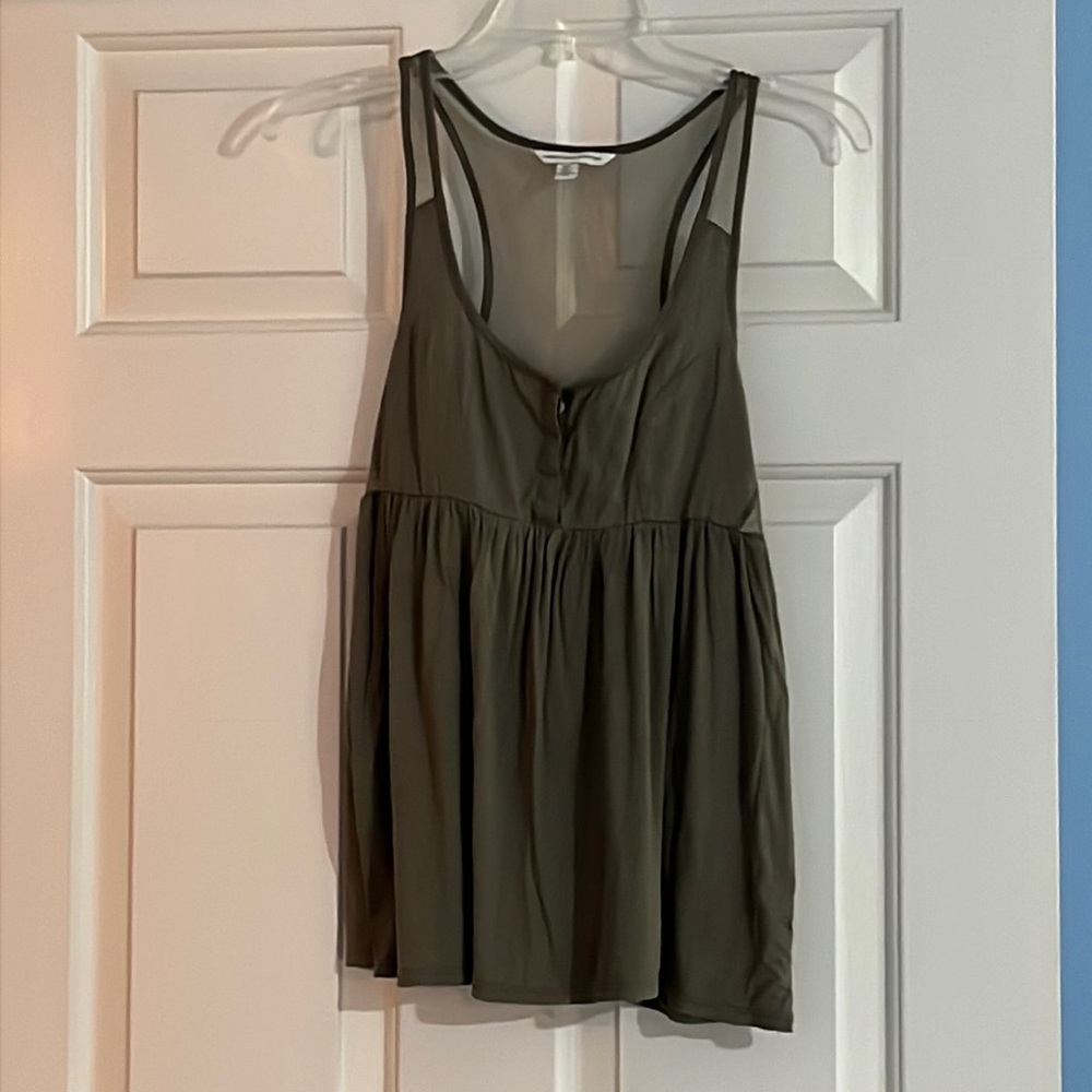 American Eagle mesh olive green tank top